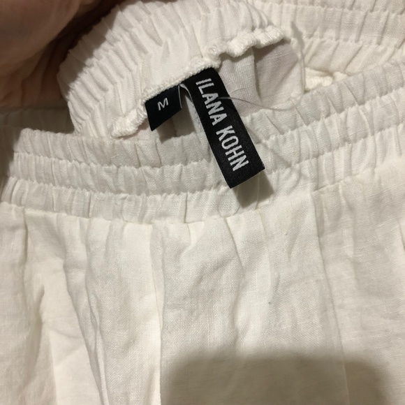 Ilana Kohn White 100% Linen Nico Ankle Pants M - Picture 4 of 5